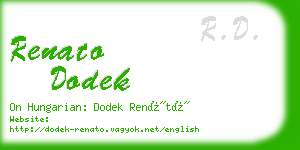 renato dodek business card
